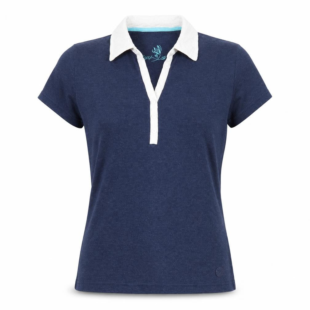 DASH Womens Blue Cotton Basic Blouse Size 10 Collared
