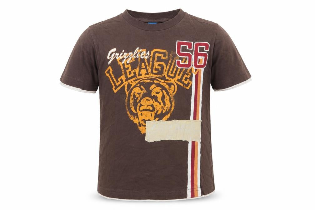 Adams Boys Brown Cotton Basic T-Shirt Size 5 Years Round Neck Pullover