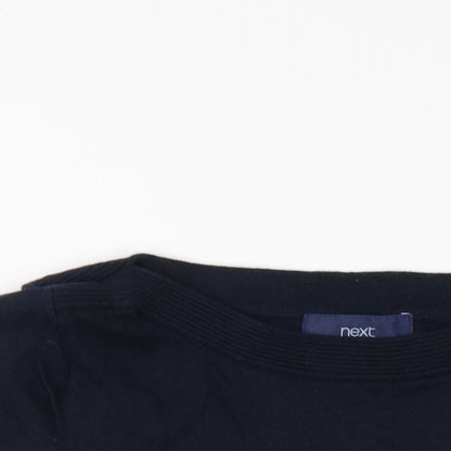 Next Womens Blue Boat Neck Cotton Pullover Jumper Size 10