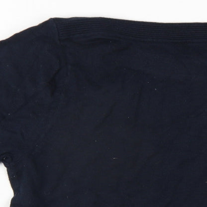 Next Womens Blue Boat Neck Cotton Pullover Jumper Size 10