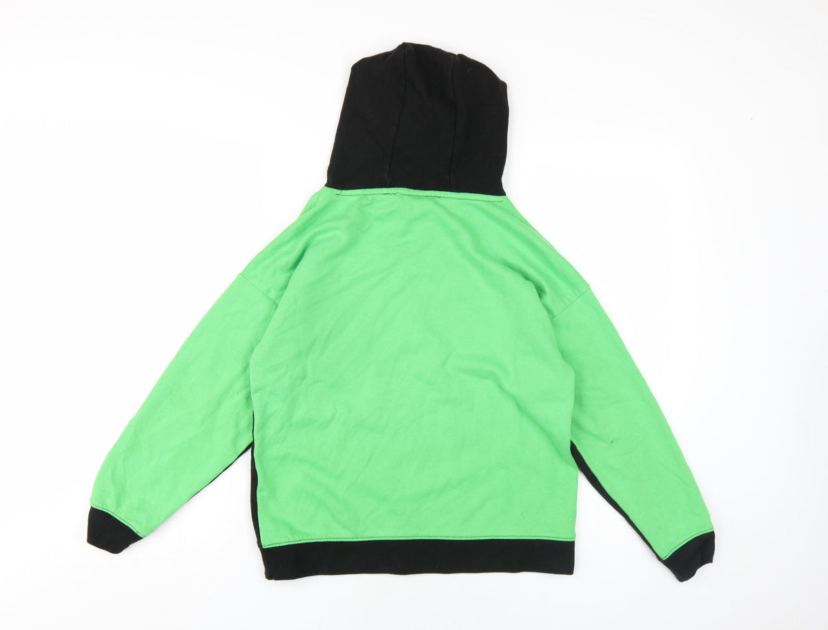 Back view of Xbox boys’ green cotton pullover hoodie, size 10-11, years pullover