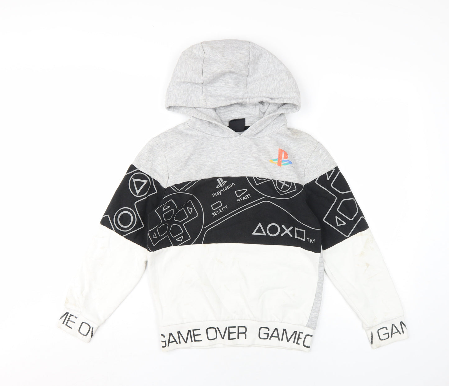 PlayStation Boys Multicoloured Geometric Cotton Pullover Hoodie Size 10 Years Pullover