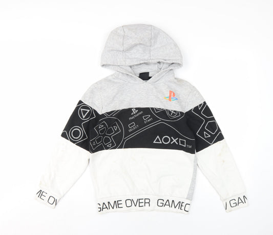 PlayStation Boys Multicoloured Geometric Cotton Pullover Hoodie Size 10 Years Pullover
