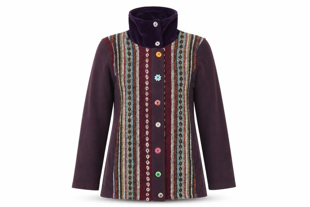 Namaste Womens Multicoloured Geometric Jacket Coat Size M Button