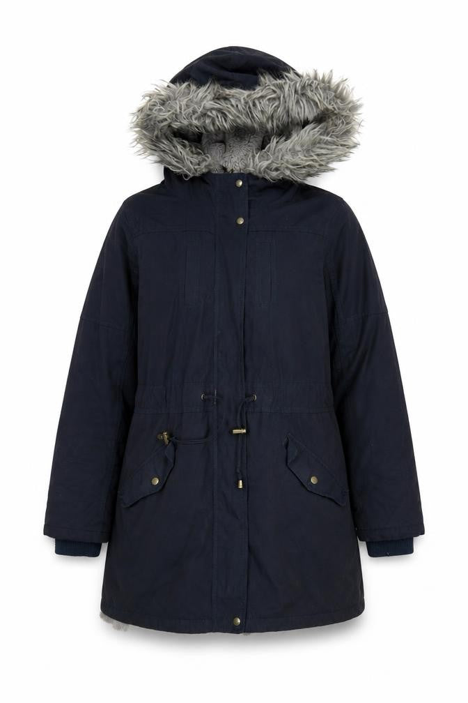 Oasis Womens Black Parka Coat Size M Zip