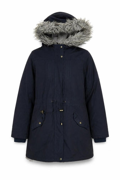 Oasis Womens Black Parka Coat Size M Zip