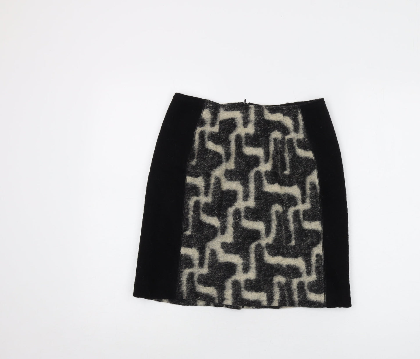 Clements Ribeiro Womens Black Wool Mini Skirt Size 28 in Zip