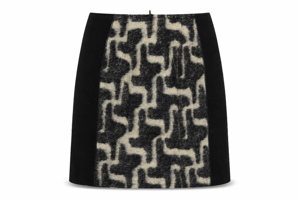 Clements Ribeiro Womens Black Wool Mini Skirt Size 28 in Zip