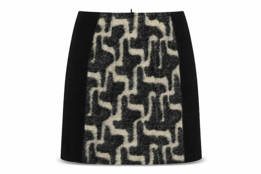 Clements Ribeiro Womens Black Wool Mini Skirt Size 28 in Zip