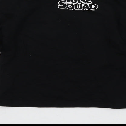 Space Jam Boys Black Cotton Basic T-Shirt Size 4-5 Years Crew Neck Pullover - Tune Squad