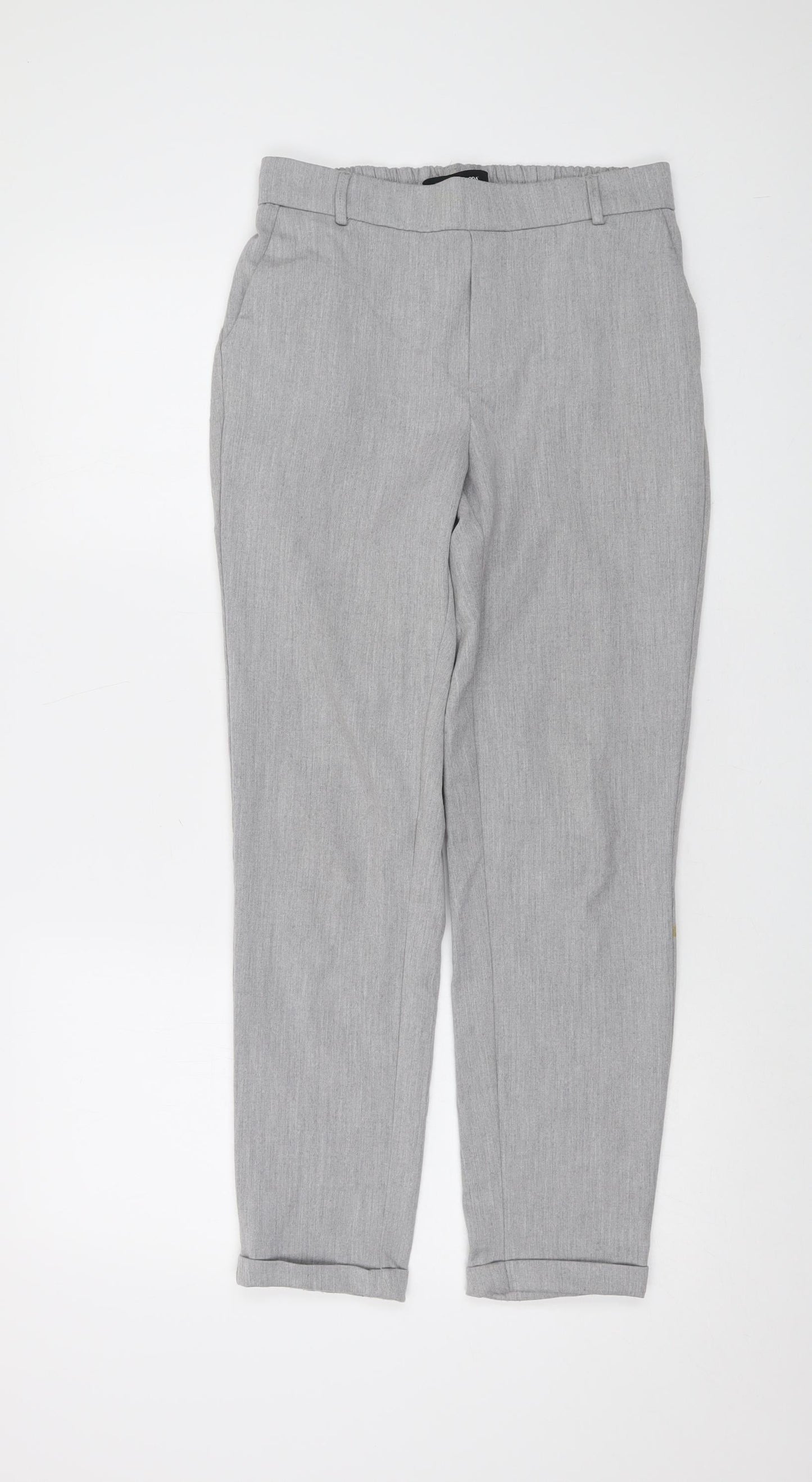 VERO MODA Womens Grey Polyester Trousers Size XS L27 in Regular
