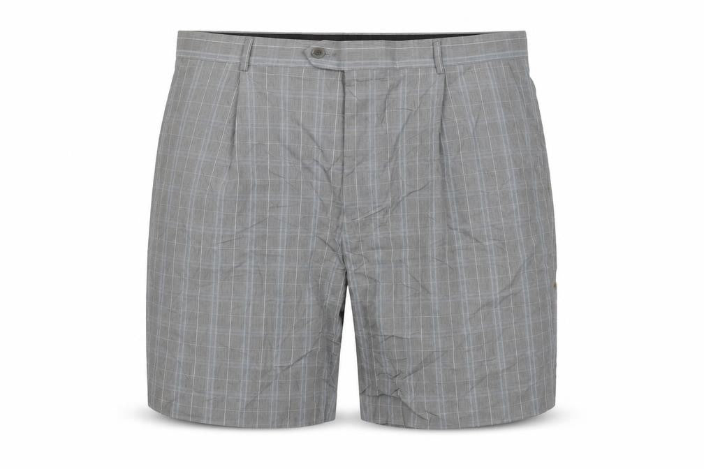 Maine New England Golf Mens Grey Plaid Cotton Chino Shorts Size 42 in L10 in Regular Button