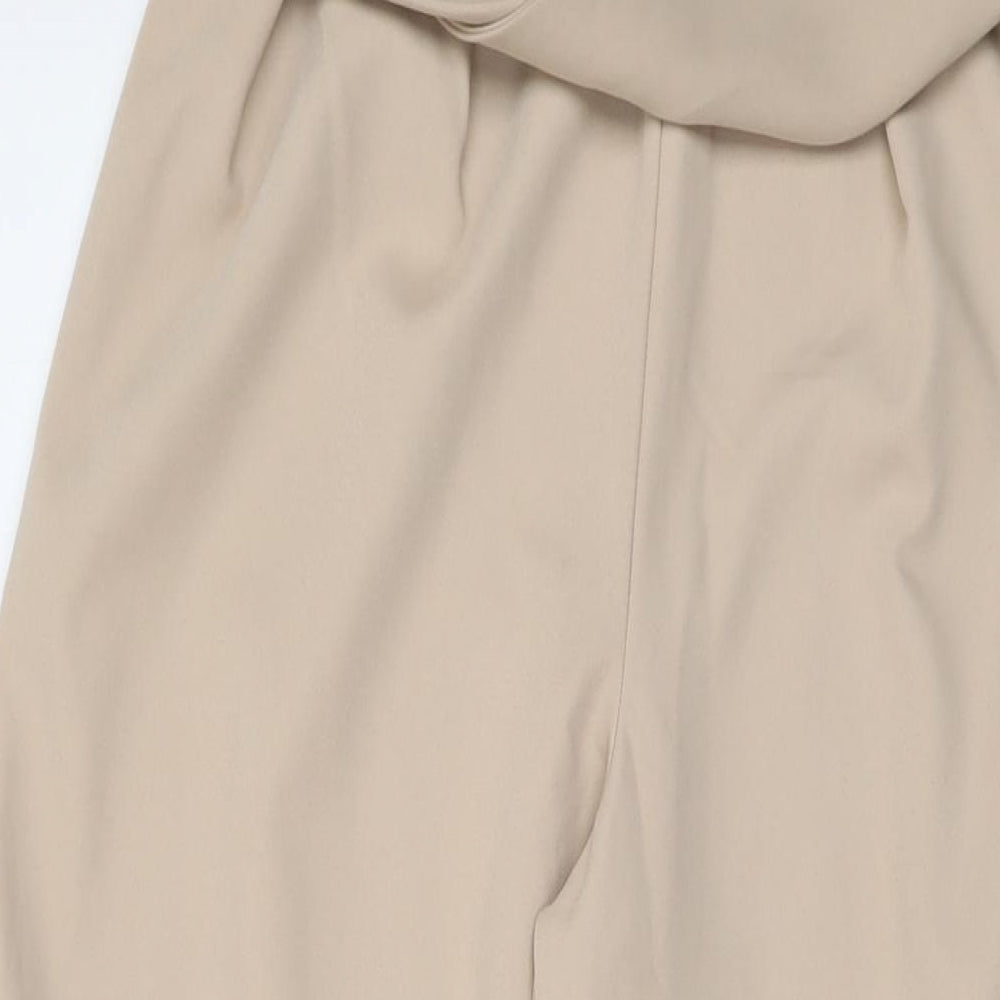 Nasty Gal Womens Beige Polyester Trousers Size 8 L26 in Regular Zip