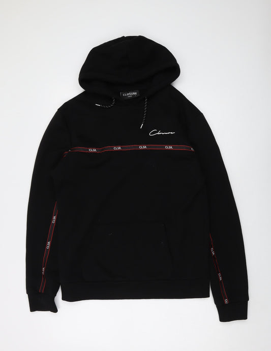 CLOSURE Mens Black Cotton Pullover Hoodie Size S
