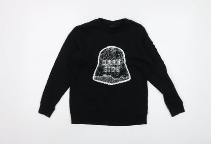 Additional front view of Star Wars boys’ black cotton pullover sweatshirt, size 9, years pullover