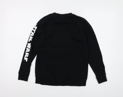 Back view of Star Wars boys’ black cotton pullover sweatshirt, size 9, years pullover