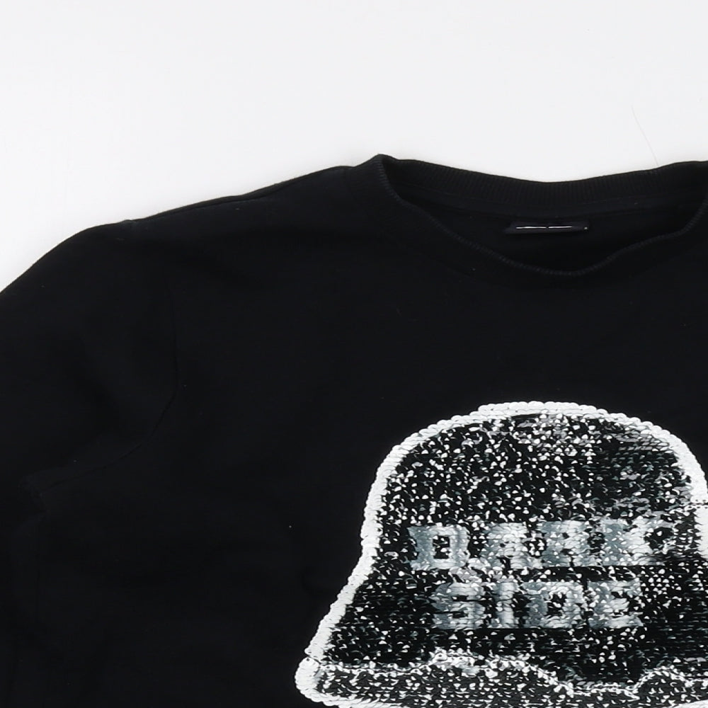 Star Wars Boys Black Cotton Pullover Sweatshirt Size 9 Years Pullover