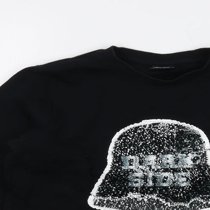Close-up detail of Star Wars boys’ black cotton pullover sweatshirt, size 9, years pullover