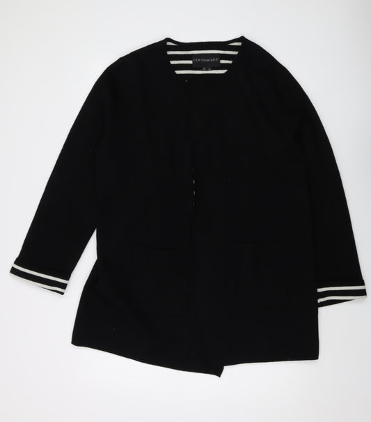 Centrigade Womens Black V-Neck Polyester Cardigan Jumper Size XL