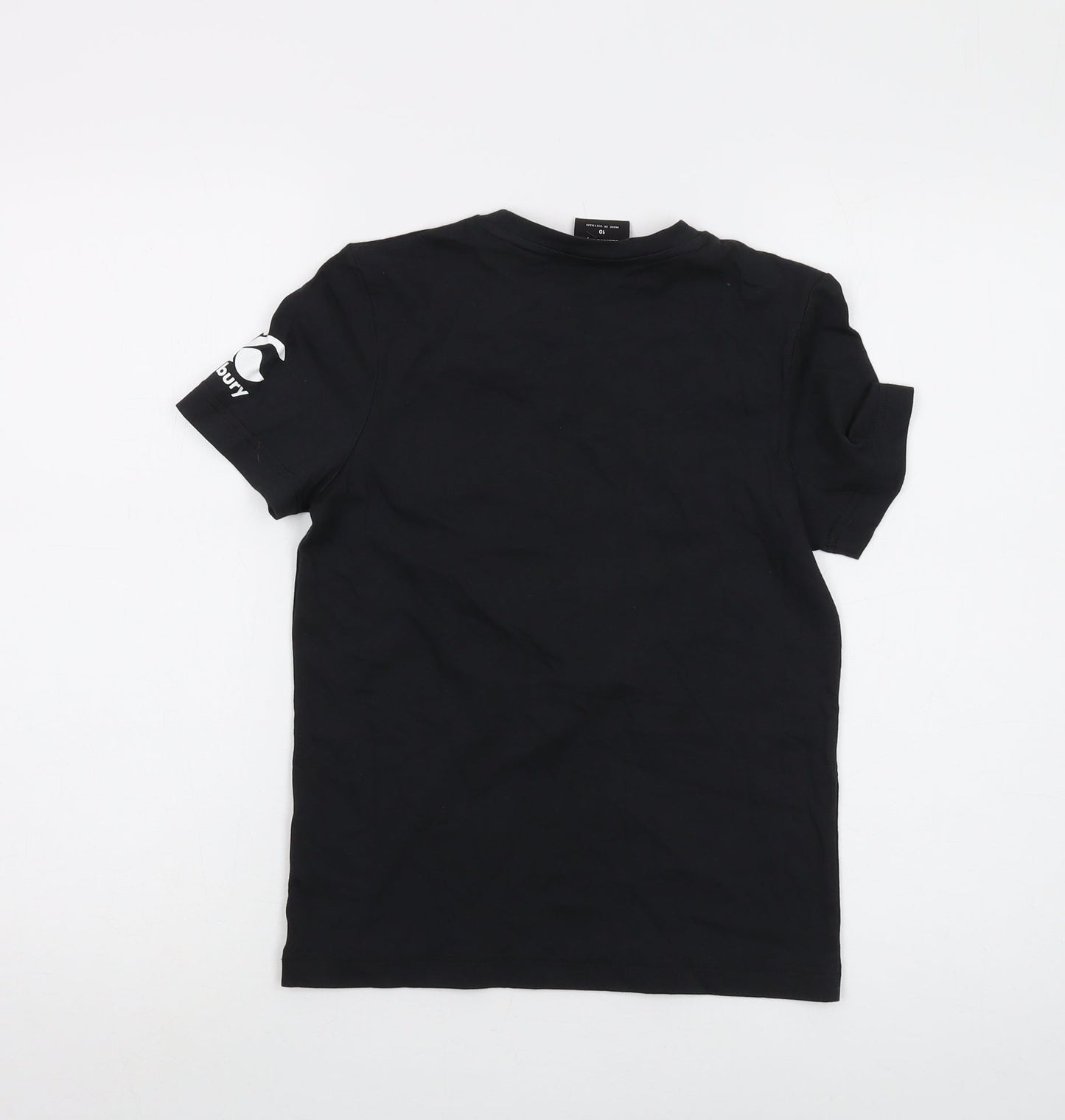 Canterbury Womens Black Cotton Basic T-Shirt Size 10 Crew Neck