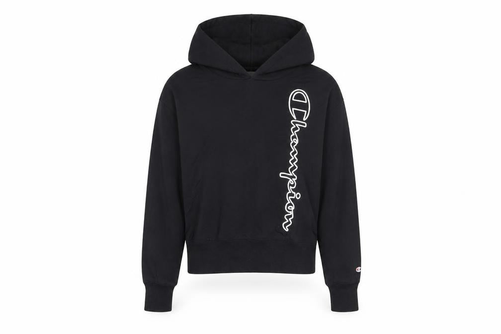 Champion Black Pullover Hoodie, S - Unisex Adults