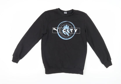 Additional front view of Puma boys’ black logo sweatshirt 13-14 years