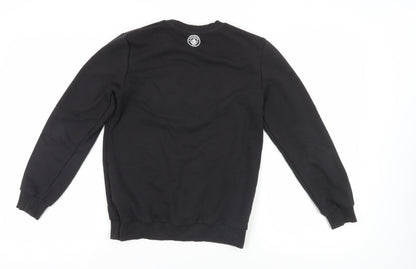 Back view of Puma boys’ black logo sweatshirt 13-14 years