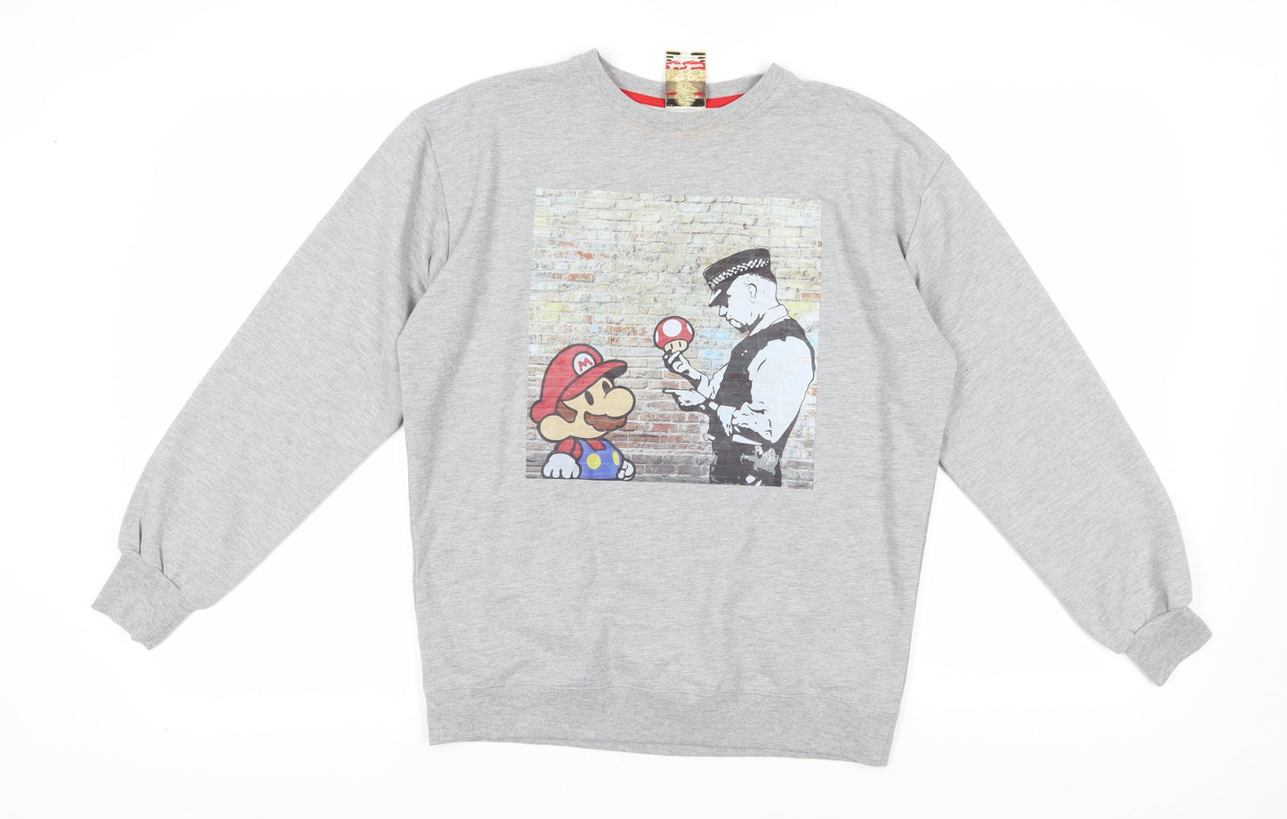 Grey Monkey Business Cartoon Graphic Sweatshirt, Size S