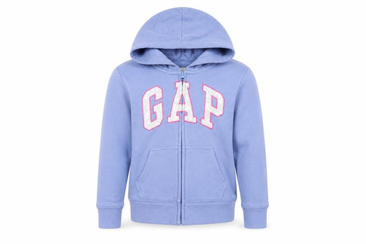 Front view of Gap Kids Blue Full Zip Hoodie - 8-9 Years