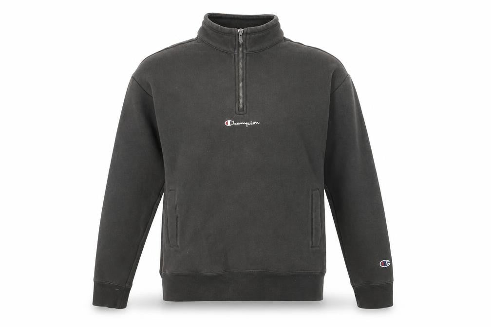 Champion Black 1/4 Zip Sweatshirt XS Unisex