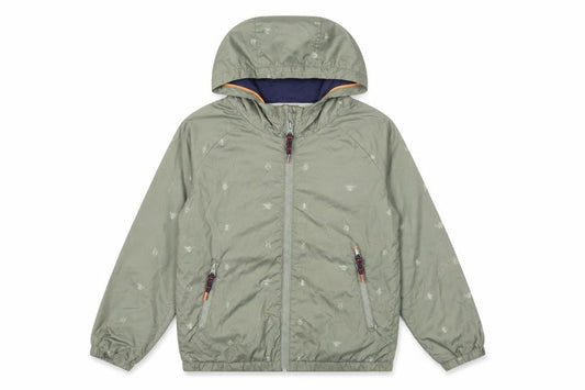 Front view of FatFace Green Hooded Animal Print Jacket 9-10 Years