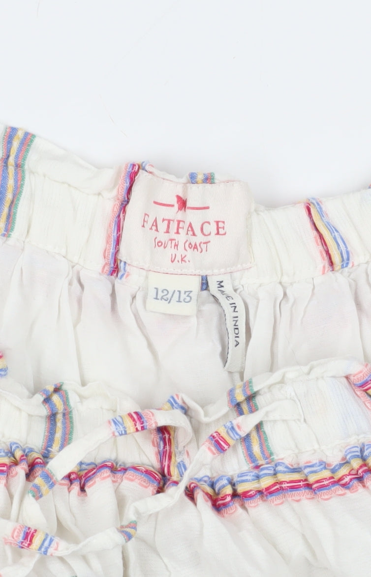 FatFace Multicoloured Striped Peasant Skirt, Girls 12-13