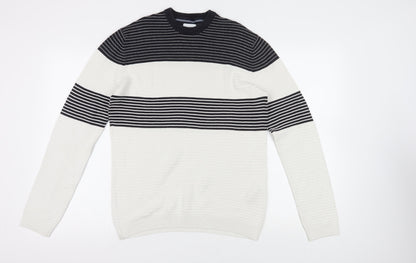 Additional front view of Only & Sons Black White Striped jumper S