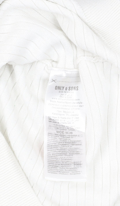 Close-up detail of Only & Sons Black White Striped jumper S