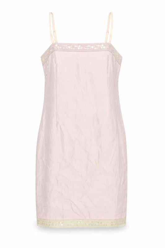 Kaliko Pink Slip Dress Size 14 with Embroidery