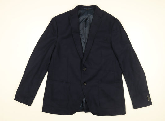 Marks and Spencer Mens Blue Polyester Jacket Suit Jacket Size 46 Regular