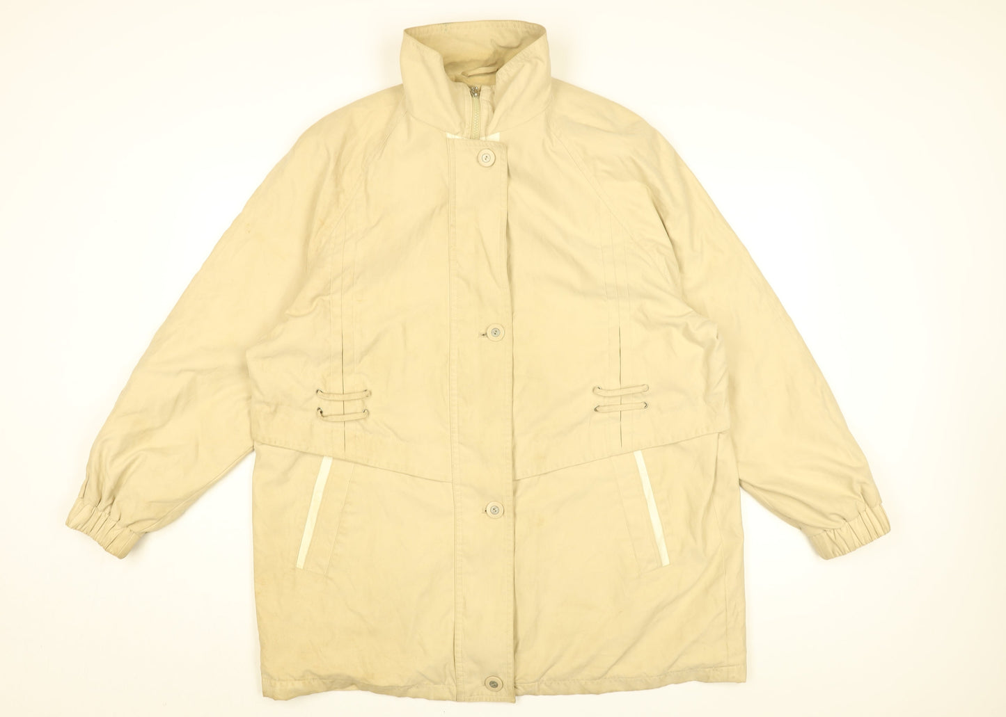 CANDA Womens Beige Overcoat Coat Size 20 Zip