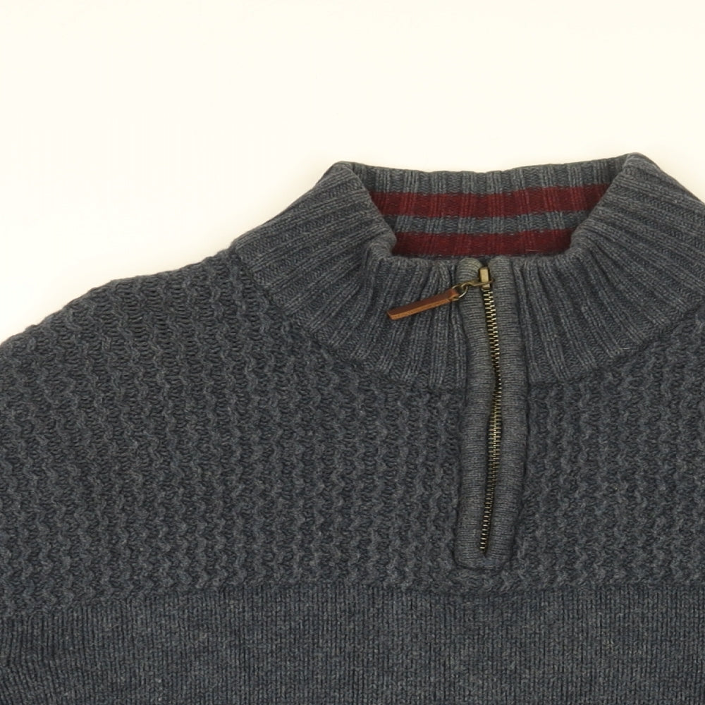 Peter Gribby Mens Blue Wool Pullover Sweatshirt Size L