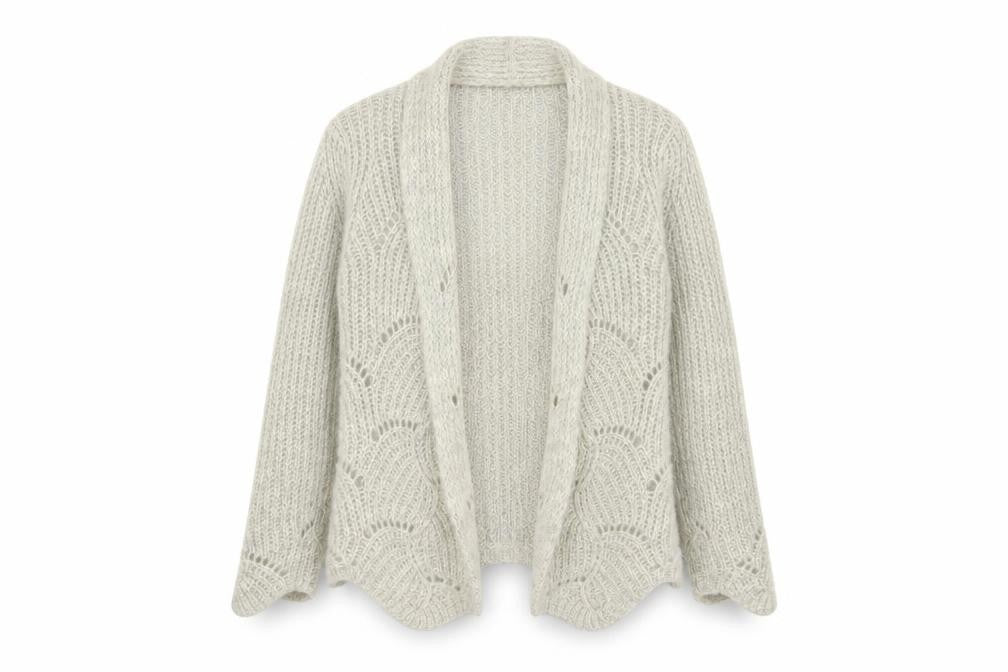 Bartolini Womens Grey V-Neck Acrylic Cardigan Jumper Size M