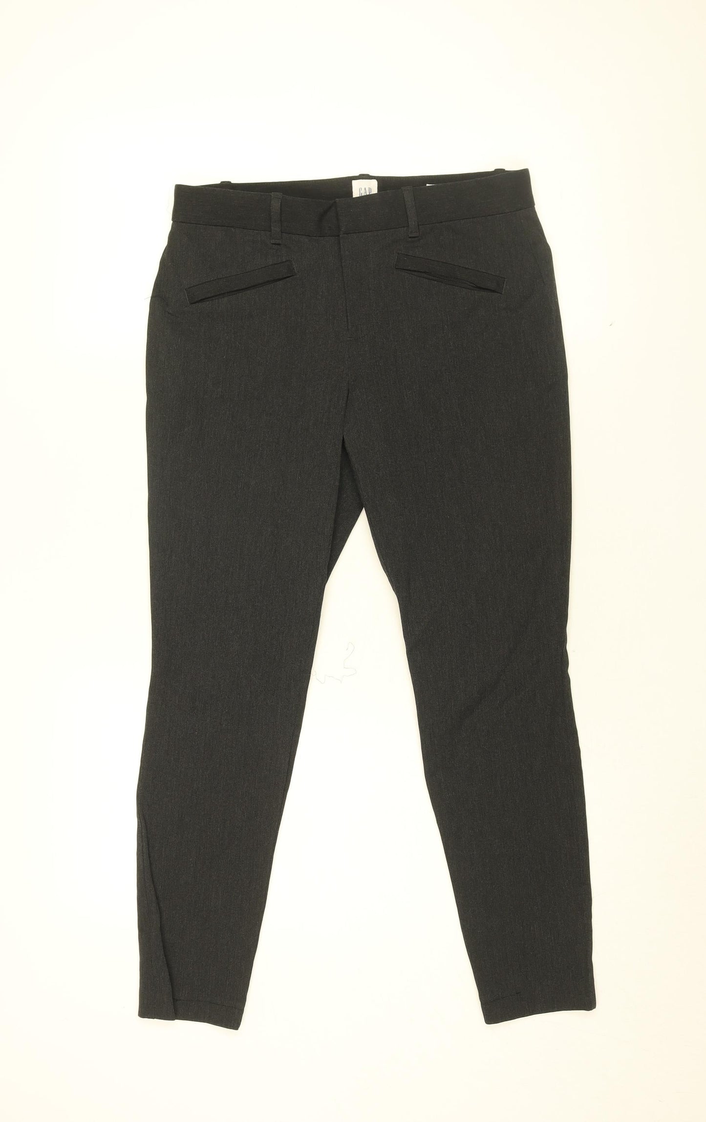 Gap Womens Grey Cotton Trousers Size 6 L27 in Regular Zip