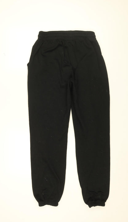 Back view of Lee Cooper women’s black cotton jogger trousers, size L, 29.5-inch leg regular drawstring