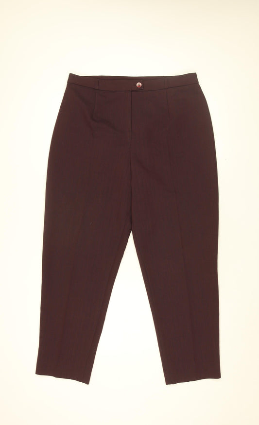 Bella Pasini Womens Red Polyester Trousers Size 18 L29 in Regular Zip