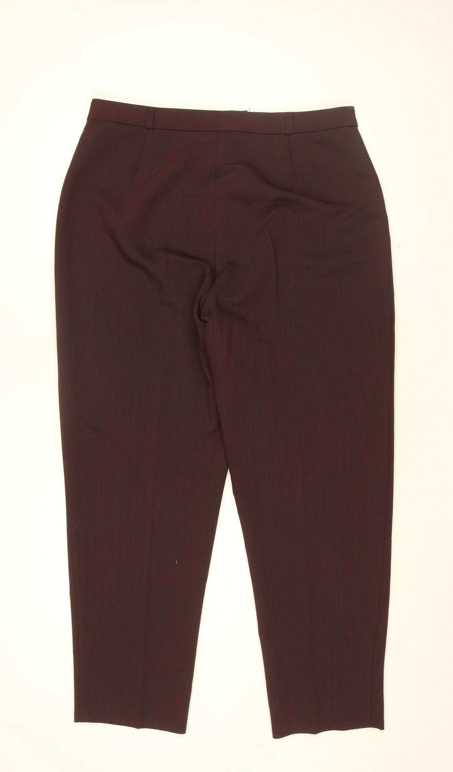 Bella Pasini Womens Red Polyester Trousers Size 18 L29 in Regular Zip