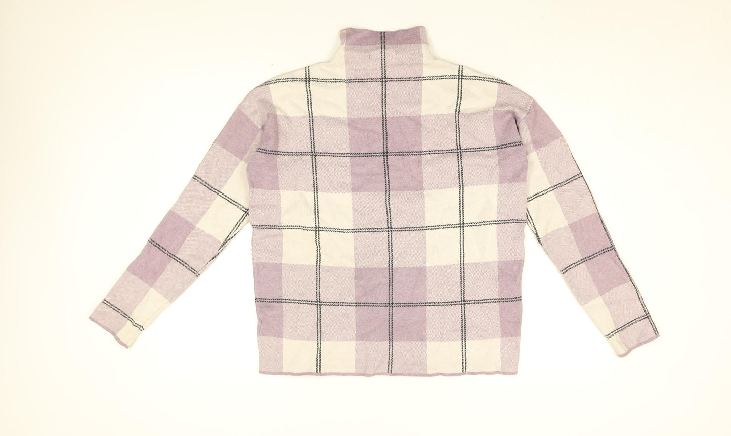 Rachel Zoe Womens Purple High Neck Plaid Viscose Pullover Jumper Size S