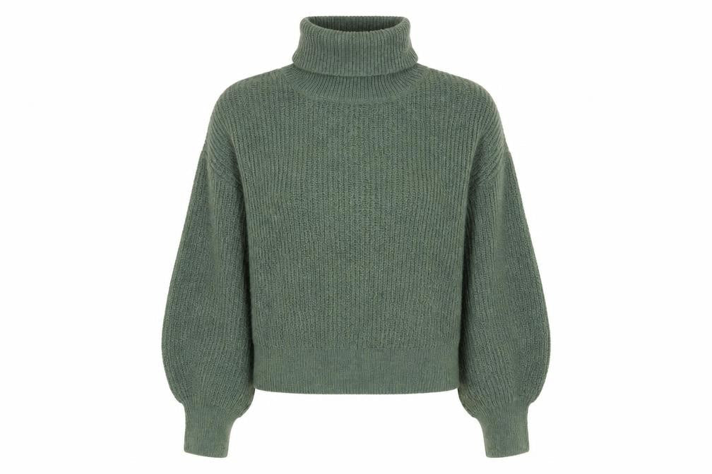JDY Womens Green Roll Neck Acrylic Pullover Jumper Size XL