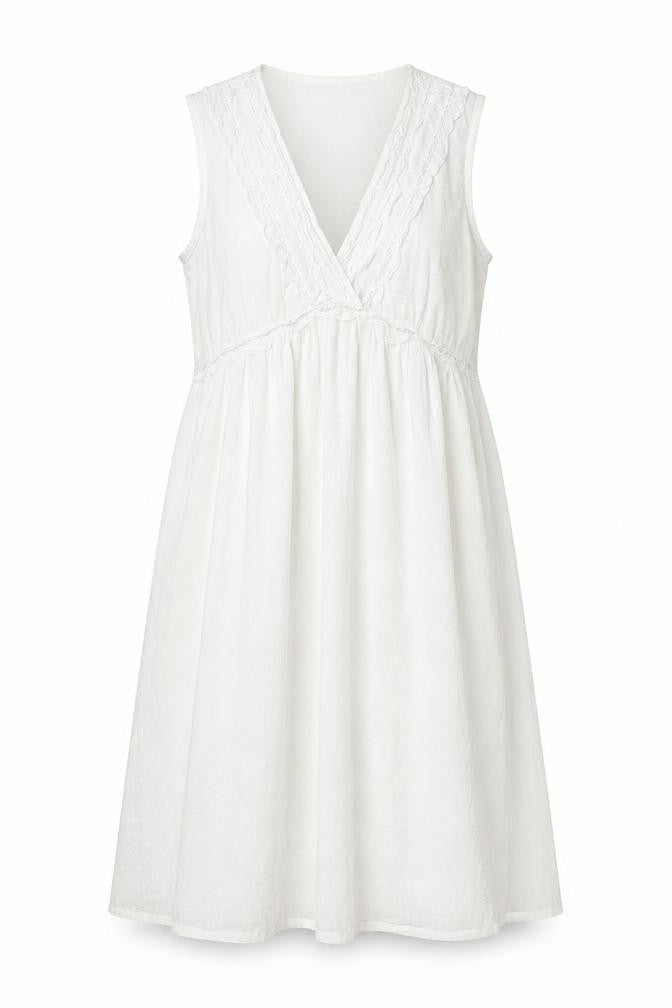 Fairy Dust Womens Ivory Cotton A-Line Size 10 V-Neck Pullover
