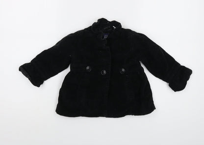 Additional front view of Gap girls’ black jacket, size 2, years button