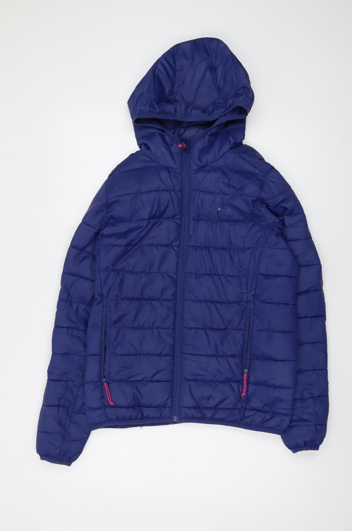 Freedom Trail Womens Blue Puffer Jacket Jacket Size 8 Zip