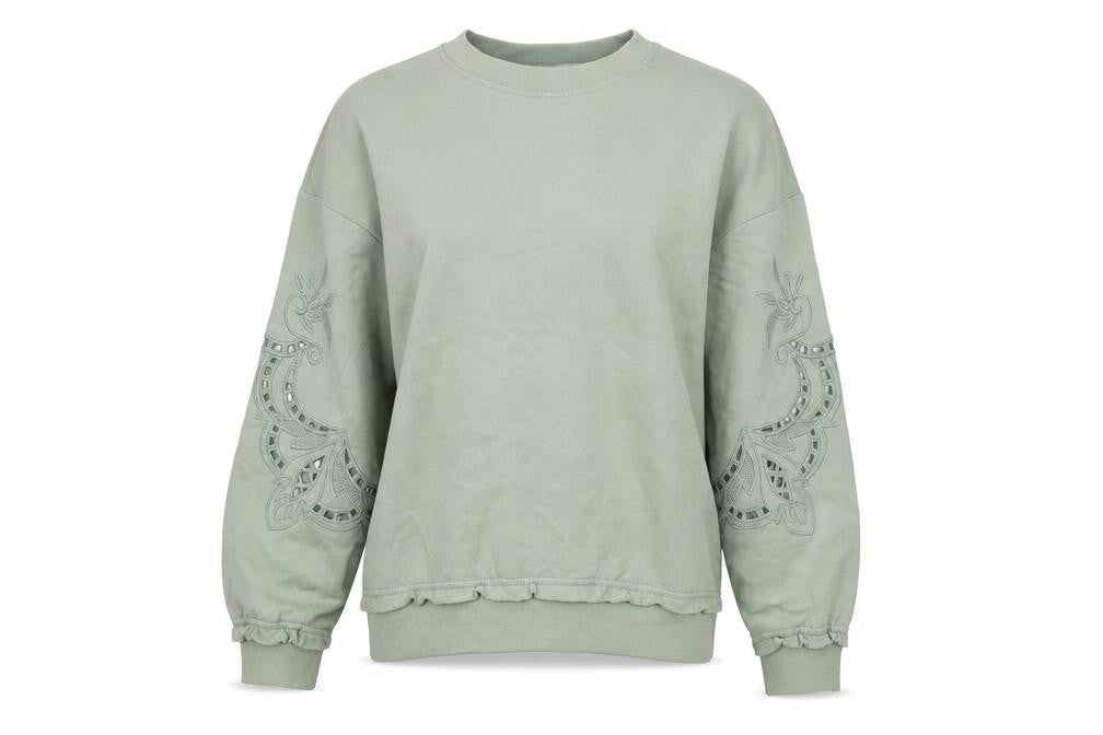 Autonomy Womens Green Cotton Pullover Sweatshirt Size S Pullover