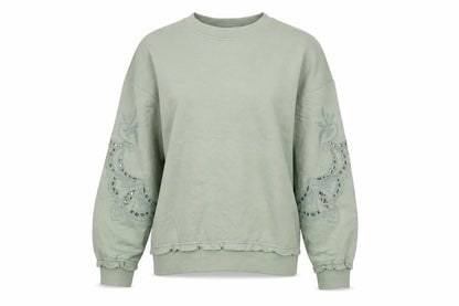 Autonomy Womens Green Cotton Pullover Sweatshirt Size S Pullover